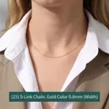 0.8mm gold-plated stainless steel S-curve chain necklace for women minimalist jewelry - Gold S-Chain 40+5cm