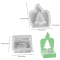 Christmas tree candle holder silicone mold set with detailed dimensions and base part - Christmas Tree Plate + Square Base