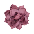 Close-up of a 8cm multi-layered lotus fabric flower in rose purple for DIY hair accessories - Cameo