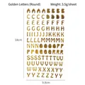 Adesivi lettere alfabeto dorate per scrapbooking, finitura metallica 18x9,8 cm - Lettere Dorate (Font Tondo)