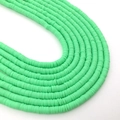 Strand of mint green clay spacer beads for DIY bracelet and necklace handmade crafts - Fruit Green