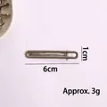 Pince à cheveux Y2K en métal argenté, style bec de canard 6cm, accessoire minimaliste femme - Pince Bec de Canard Ovale Longue Ajourée (X1-454) / 6cm