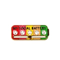 Spilla smaltata social battery con indicatore scorrevole ed emoji colorate vivaci - Spilla Interactiva Batteria Sociale-Oro