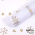 Golden snowflake and star tissue paper for Christmas gift wrapping, 50x70cm, 28 sheets - Gold White (28 Sheets/Pack) / 50x70cm