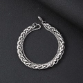 Double-layered stainless steel chain bracelet with wheat and box chains in silver finish - 21cm / Silver/8.0 Double Layer Dragon Bone Bracelet