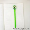 Bolígrafo de gel de aguacate con barril verde y adorno de silicona para escuela y oficina - Aguacate