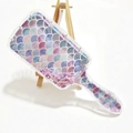 Cute transparent detangling hair brush with fish scale pattern and butterfly sequins - 1821 Laser Fish Scale