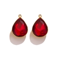 Pendentif en pierre rouge goutte d'eau avec bordure dorée pour bijoux artisanaux - Genius Club Rouge