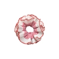 Baumwoll-Scrunchie mit rot-weißem Karomuster und dekorativem Rüschenrand - Rot Gingham Groß