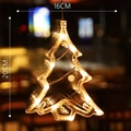 Warm white LED Christmas tree window light, size 16x20cm for festive home decoration - Christmas Tree