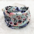 Bohemian floral wide headband in light green elastic fabric for women's sports - 120