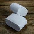 Grey velvet watch pillow cushions for jewelry display box on a dark wooden surface - Gray