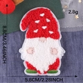 Patch ciniglia gnomo di Natale 8,8 cm, applicazione ricamata per abbigliamento fai-da-te - F5R-5-27 Base Bianca (Senza Colla)