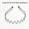 Black wavy serrated headband for slicked-back hair shown on a clean background - Slicked Back Style 1pc