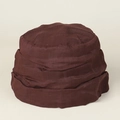 Women's dark brown ramie bucket hat with stylish pleated layers and a lightweight design - M (56-58cm) / Coffee