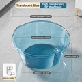 Baignoire bébé extra large bleu transparent et bassine à linge avec un crochet mural - Grand + Support de Crochet / Bleu Transparent