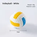 Latex volleyball dog toy with blue yellow stripes and non-slip texture for small dogs - Model Toy / Volleyball-White 7cm