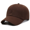 Casquette de baseball classique marron café en coton sergé à six panneaux - Réglable / Café