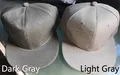 Cappellini snapback con visiera piatta in cotone twill grigio scuro e grigio chiaro - Regolabile / Grigio chiaro