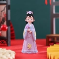Traditional purple doll figurine with dress and windmill, ancient Chinese style ornament - 1003-26 Small with Windmill