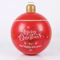 Inflatable red PVC Christmas ball with LED lights and Merry Christmas text - Lighted Bright Red Merry Christmas