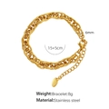 Bracciale a catena intrecciata da 6mm in acciaio inossidabile dorato per uomo e donna - Bracciale / SL13 Bracciale Oro