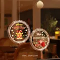 Lumières LED de Noël à ventouse avec motifs renne et Père Noël pour décoration - Ensemble Renne + Père Noël