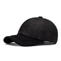 Klassische schwarze Baseballkappe mit gewebter Textur und hochwertigem Netzschirm - Schwarz