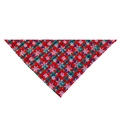 Detail of red and green plaid cotton Christmas dog bandana with white snowflake patterns - S / Multicolor Plaid Snowflake 3