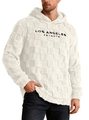 Detalle de sudadera de felpa Sherpa blanca con bordado negro de Los Ángeles - S / Blanco Roto