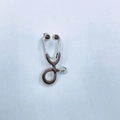 Creative silver-tone stethoscope enamel brooch with brown finish for doctors - Coffee with Silver Base