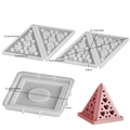 DIY heart-shaped hollow pyramid silicone mold set for resin casting and home decor - Hollow Heart / Heart Pyramid (Panel + Base)