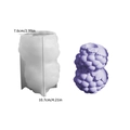 Silicone mold for double-layered grape cluster candles with product size dimensions - Stacked Grape