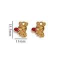 Dettaglio con dimensioni del ciondolo a coniglio 3D con cuore smaltato rosso - Coniglio