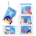 Blue ocean themed baby cloth book with English animal names and textured tails - Ocean World Theme (JL568-1)