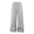 Men's relaxed fit grey air layer mamba cotton straight leg sweatpants with drawstring - Mixed Grey