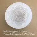 Molde de silicona de flor de peonía para velas y jabones DIY, 9x9x4 cm - Grande / Semitransparente