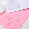 Silver multi-functional glasses chain with sparkling star pendants and pearl accents - Small Star / Silver