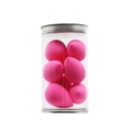 Pack de huit mini éponges de maquillage roses en forme de goutte dans un tube clair - Lot de 8 / Rose Rouge