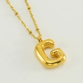 Collana con ciondolo a lettera G bombata placcata oro 18K su catena in acciaio - Lettera G / Oro