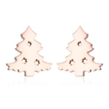 Detalle macro de pendientes de árbol de Navidad en oro rosa con diseño de estrella - Oro rosa