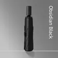 Three-fold automatic business umbrella in Obsidian Black with matte finish and non-slip handle - Obsidian Black (2006 Handle)