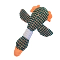 Durable wild goose plush dog chew toy with green textured corn velvet fabric - Dark Green