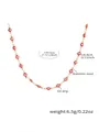 Gold stainless steel necklace featuring a red enamel Turkish evil eye bead pendant - Minimalist Red Enamel Gold-Tone Necklace P1528 (45+5cm) / Red