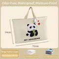 Beige 130L large capacity storage bag with cartoon panda for quilts and clothes - Off-white Panda (Large 72*54CM)
