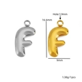 Pendentifs lettre F bullée en acier inoxydable doré et argenté pour bijoux DIY - Style Suspendu - Lettre F