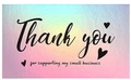 Pink and blue holographic gradient thank you card for small business with black hearts - K9 Style (Pink-Blue-Purple Hearts) / 50 Sheets/Pack