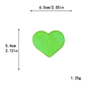 Bright green heart-shaped sequin patch embroidery with dimension of 6.5cm by 5.4cm - Green Heart*Small Size (Laser) #22