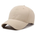 Minimalistische beige Schirmmütze aus Baumwolle im klassischen 6-Panel-Stil ohne Logo - Verstellbar / Dunkelbeige