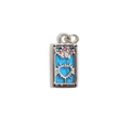 Silver tarot pendant featuring 'The Empress' design with blue stone and pink crystals - Steel-The Empress